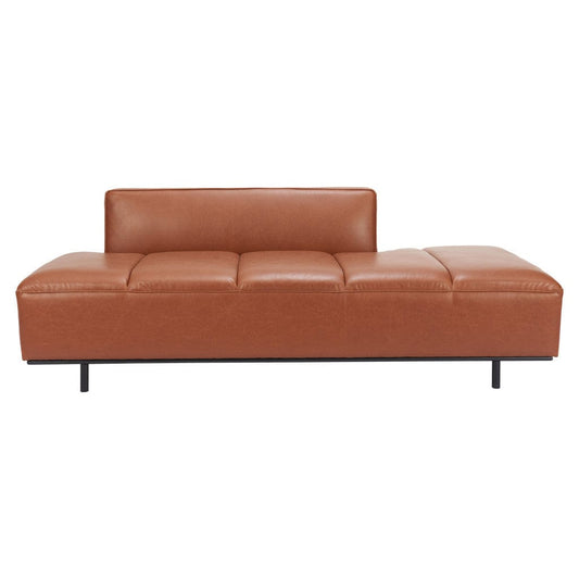 79" Brown Faux Leather Sofa With Black Legs - Homeroots