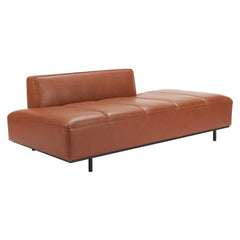 79" Brown Faux Leather Sofa With Black Legs - Homeroots