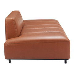 79" Brown Faux Leather Sofa With Black Legs - Homeroots