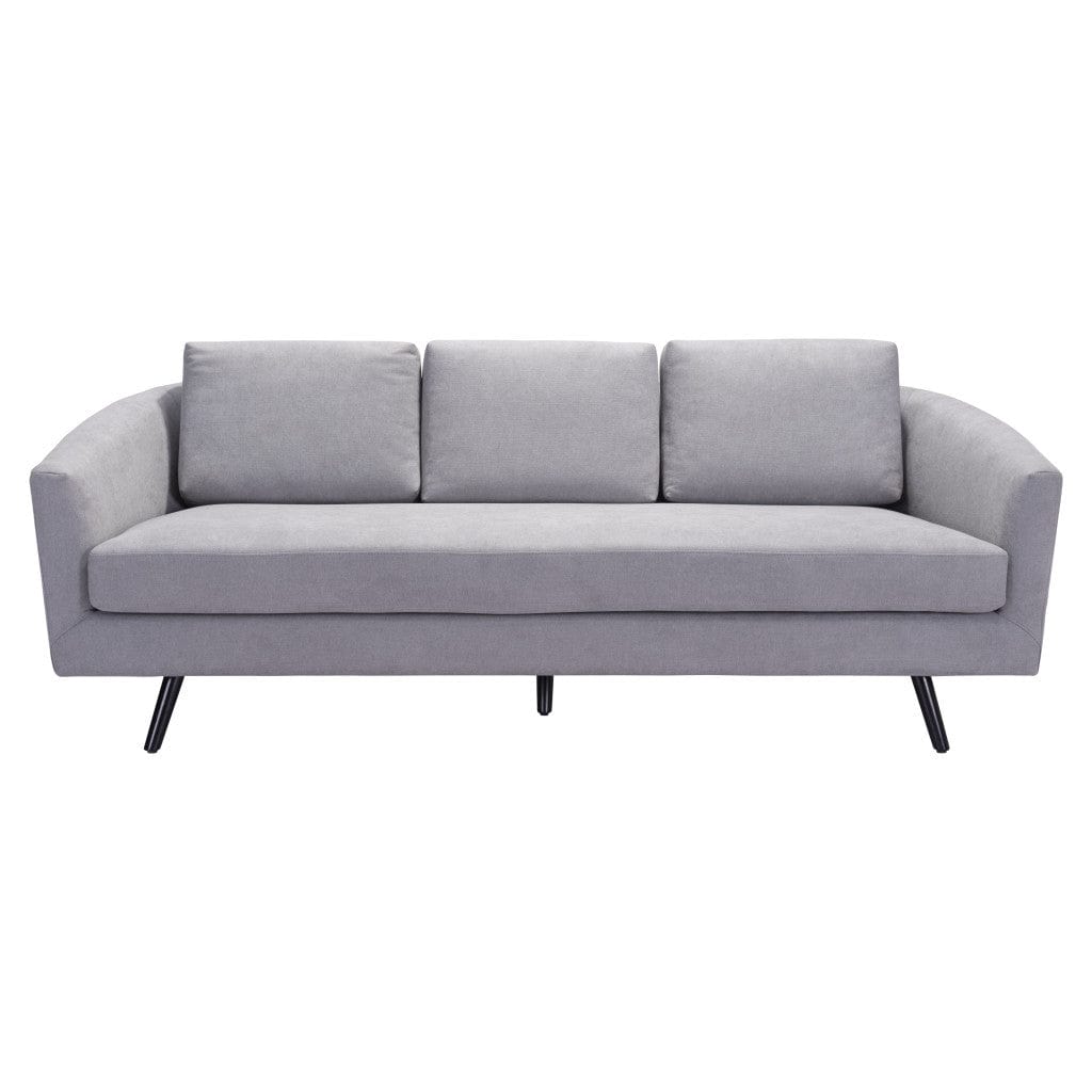 79" Gray Polyester Sofa With Black Legs - Homeroots