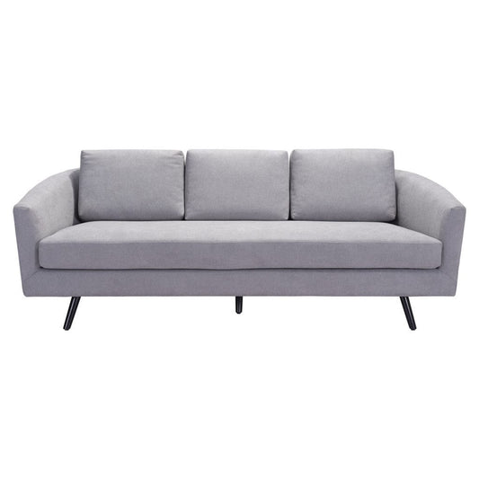 79" Gray Polyester Sofa With Black Legs - Homeroots