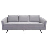 79" Gray Polyester Sofa With Black Legs - Homeroots