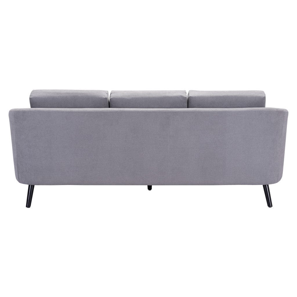 79" Gray Polyester Sofa With Black Legs - Homeroots