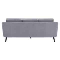 79" Gray Polyester Sofa With Black Legs - Homeroots