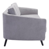 79" Gray Polyester Sofa With Black Legs - Homeroots - Flyclothing LLC