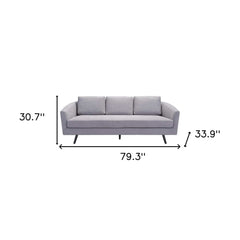 79" Gray Polyester Sofa With Black Legs - Homeroots