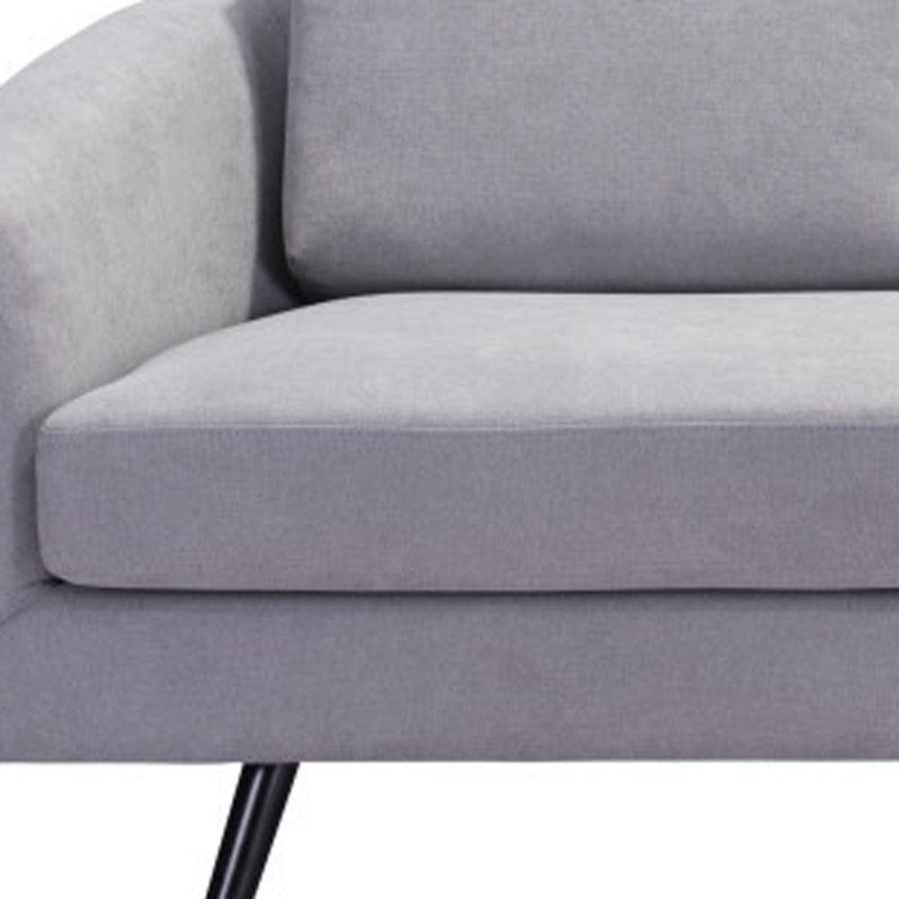 79" Gray Polyester Sofa With Black Legs - Homeroots