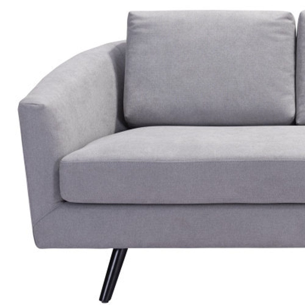 79" Gray Polyester Sofa With Black Legs - Homeroots
