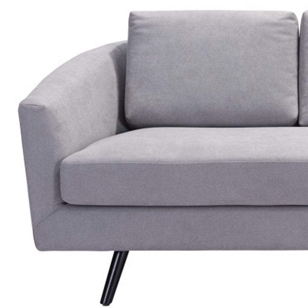 79" Gray Polyester Sofa With Black Legs - Homeroots - Flyclothing LLC