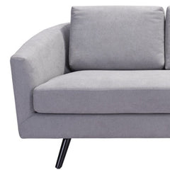 79" Gray Polyester Sofa With Black Legs - Homeroots