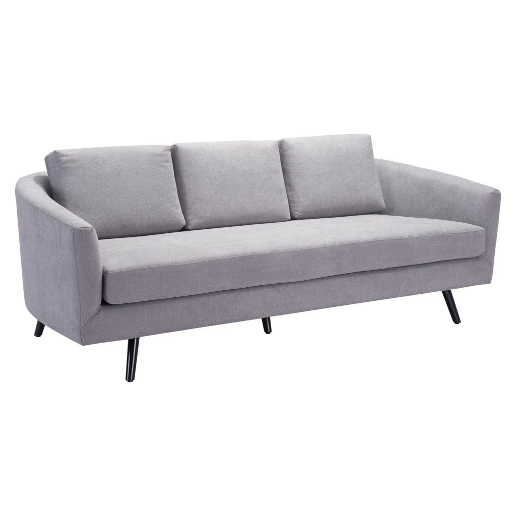 79" Gray Polyester Sofa With Black Legs - Homeroots
