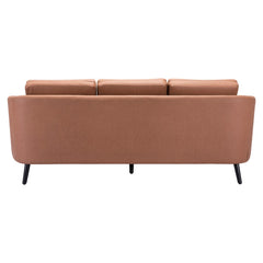 79" Brown Faux Leather Sofa With Black Legs - Homeroots