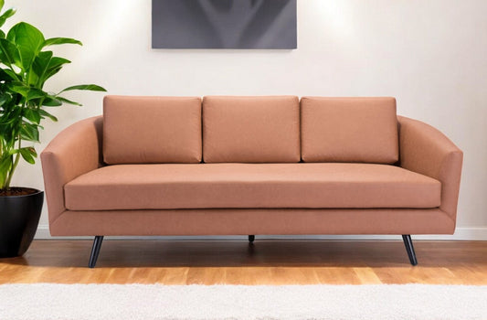 79" Brown Faux Leather Sofa With Black Legs - Homeroots