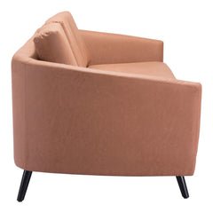 79" Brown Faux Leather Sofa With Black Legs - Homeroots