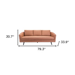 79" Brown Faux Leather Sofa With Black Legs - Homeroots