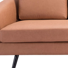 79" Brown Faux Leather Sofa With Black Legs - Homeroots