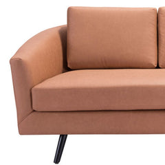 79" Brown Faux Leather Sofa With Black Legs - Homeroots