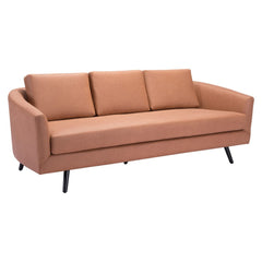 79" Brown Faux Leather Sofa With Black Legs - Homeroots