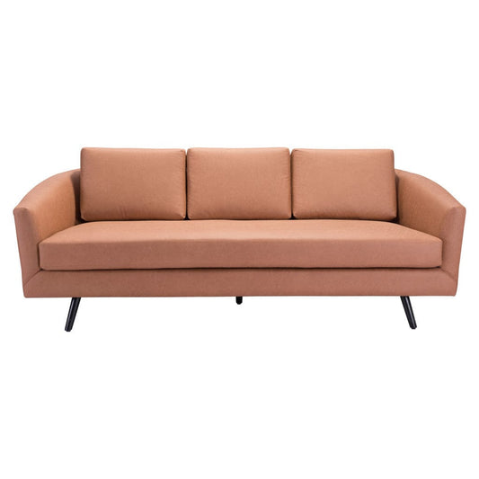 79" Brown Faux Leather Sofa With Black Legs - Homeroots