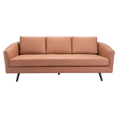 79" Brown Faux Leather Sofa With Black Legs - Homeroots
