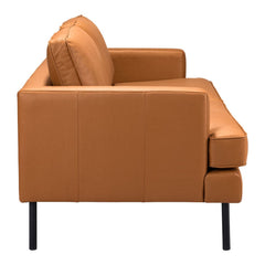 72" Brown Polyester Sofa With Black Legs - Homeroots