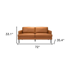 72" Brown Polyester Sofa With Black Legs - Homeroots