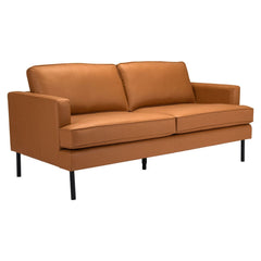 72" Brown Polyester Sofa With Black Legs - Homeroots