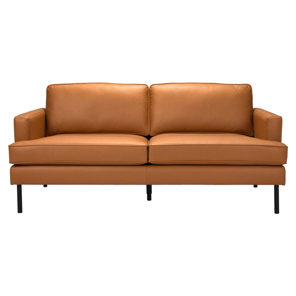 72" Brown Polyester Sofa With Black Legs - Homeroots