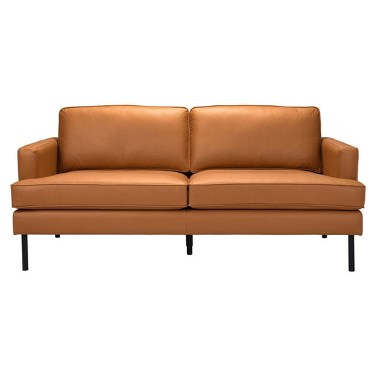 72" Brown Polyester Sofa With Black Legs - Homeroots