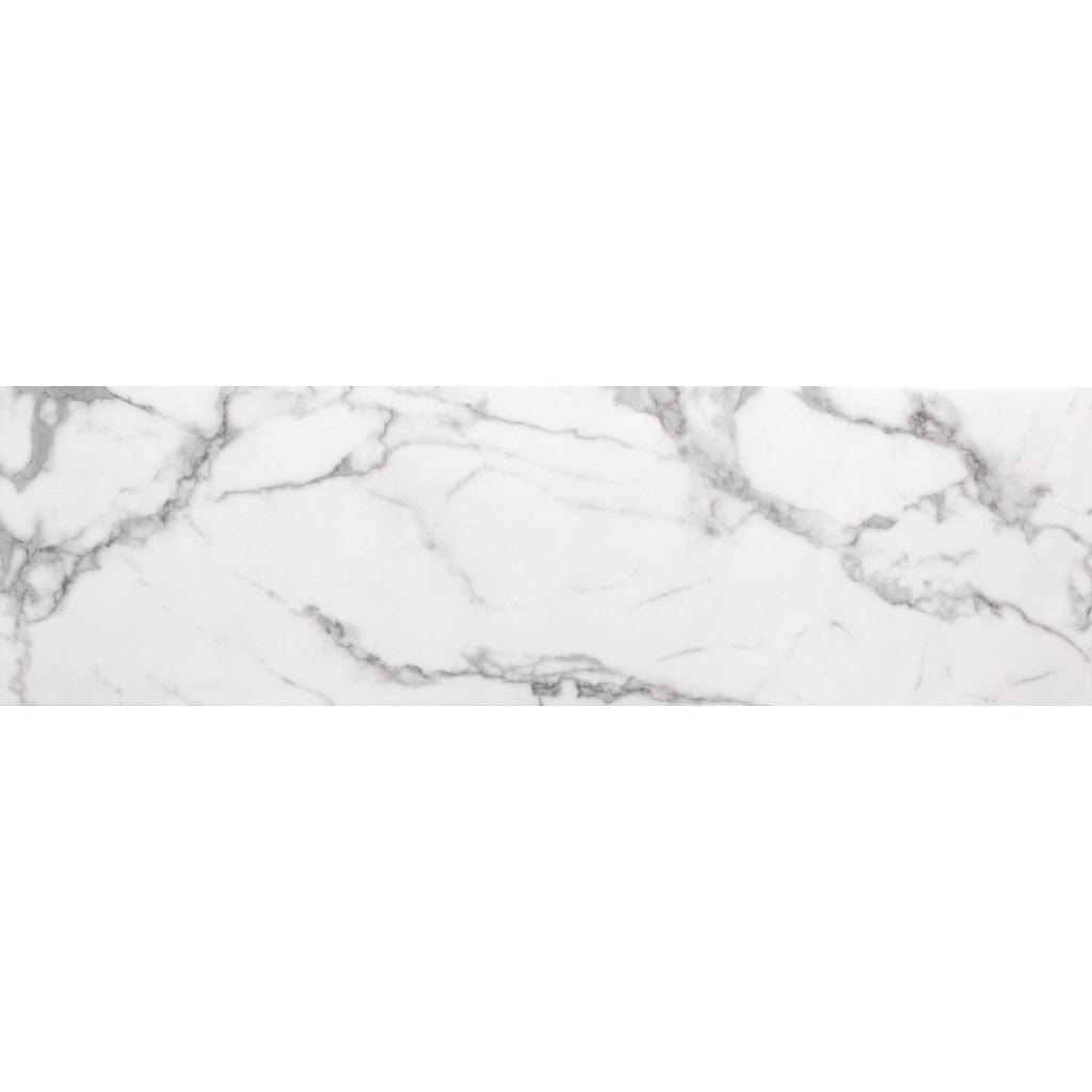 47" White and Silver Faux Marble Sled Console Table - Homeroots - Flyclothing LLC