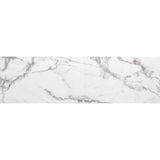 47" White and Silver Faux Marble Sled Console Table - Homeroots