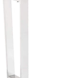 47" White and Silver Faux Marble Sled Console Table - Homeroots - Flyclothing LLC