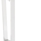 47" White and Silver Faux Marble Sled Console Table - Homeroots - Flyclothing LLC