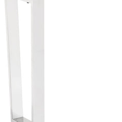 47" White and Silver Faux Marble Sled Console Table