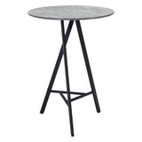 32" Gray and Black Rounded Steel Bar Table - Homeroots - Flyclothing LLC