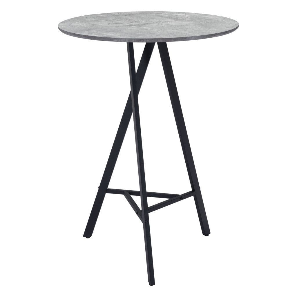 32" Gray and Black Rounded Steel Bar Table - Homeroots - Flyclothing LLC