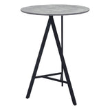 32" Gray and Black Rounded Steel Bar Table - Homeroots - Flyclothing LLC