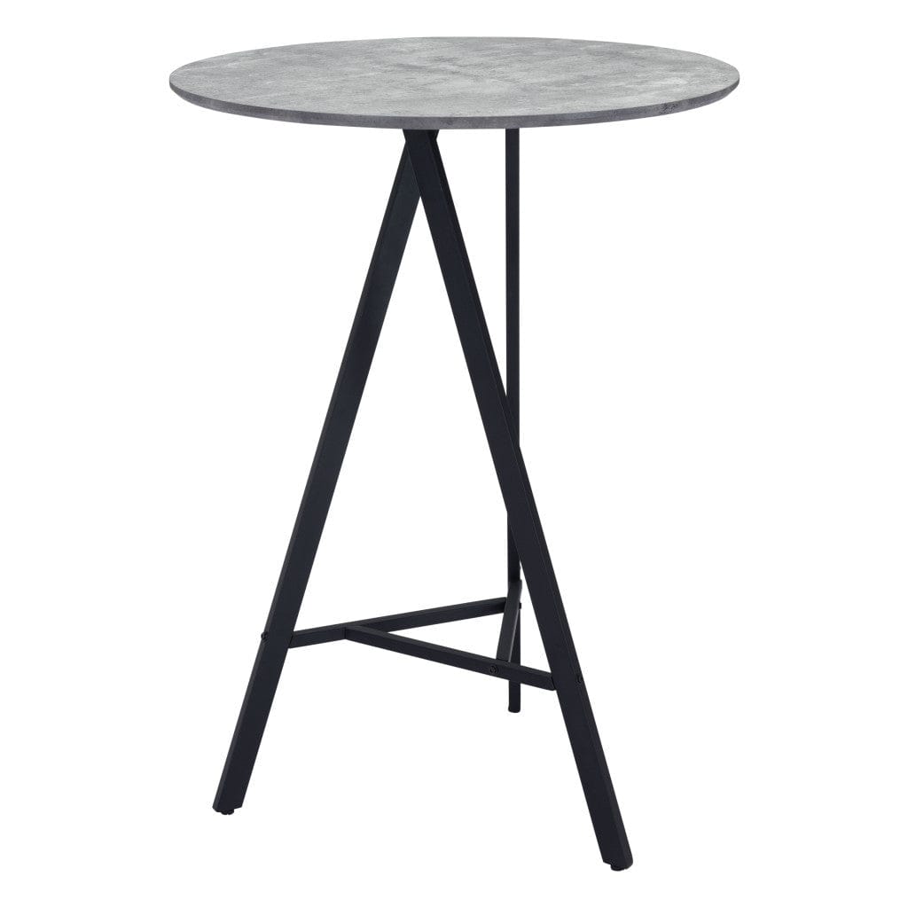 32" Gray and Black Rounded Steel Bar Table - Homeroots - Flyclothing LLC