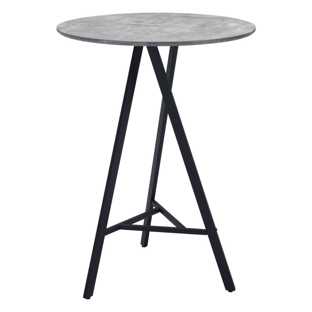 32" Gray and Black Rounded Steel Bar Table - Homeroots - Flyclothing LLC
