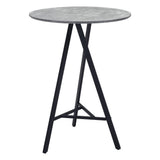 32" Gray and Black Rounded Steel Bar Table - Homeroots - Flyclothing LLC