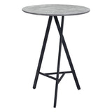 32" Gray and Black Rounded Steel Bar Table - Homeroots - Flyclothing LLC
