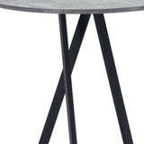 32" Gray and Black Rounded Steel Bar Table - Homeroots - Flyclothing LLC