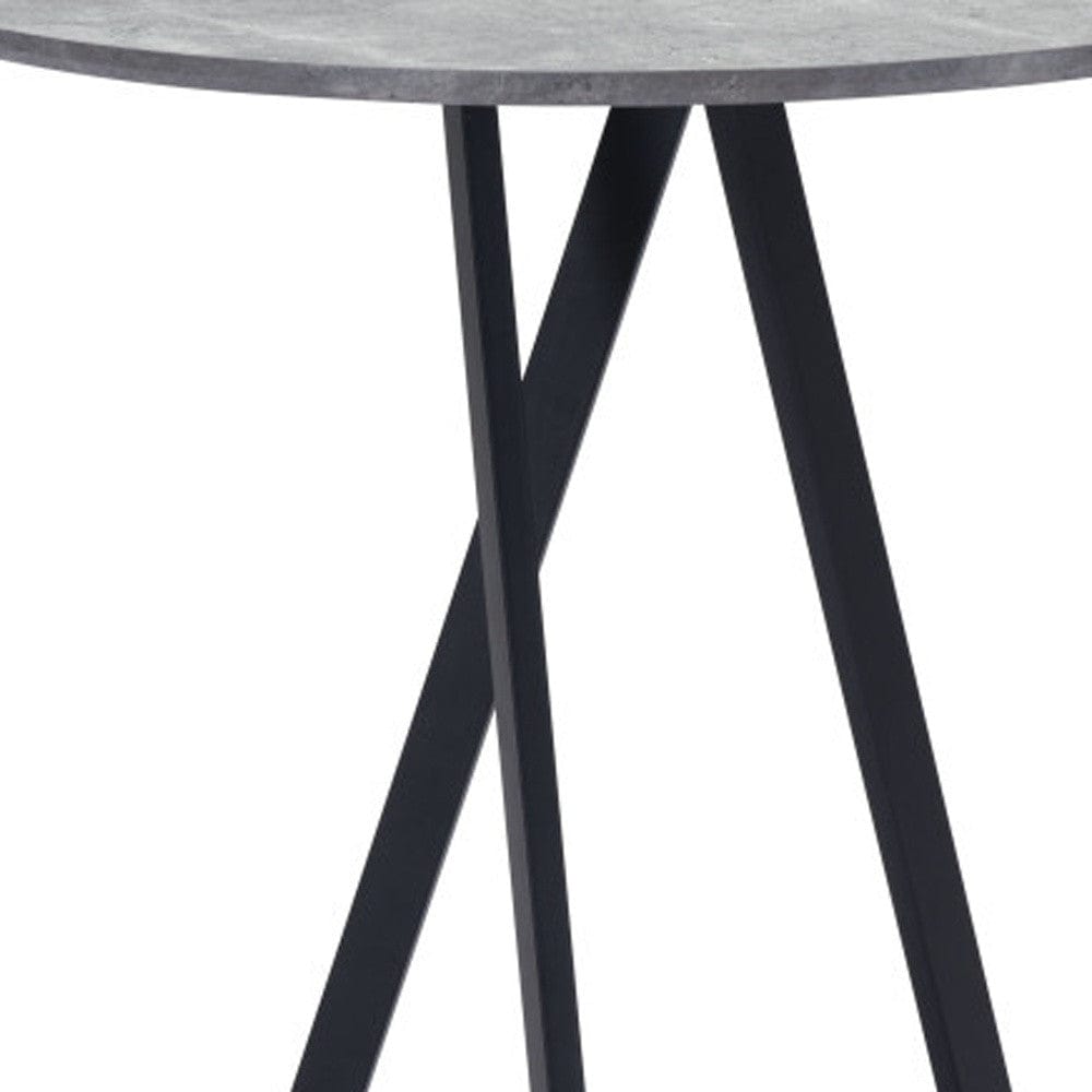 32" Gray and Black Rounded Steel Bar Table - Homeroots - Flyclothing LLC