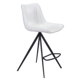 Set of Two 26" White And Black Steel Low Back Counter Height Bar Chairs - Homeroots