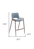 Set of Two 26" Gray And Brown Steel Low Back Counter Height Bar Chairs - Homeroots