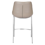 Set of Two 26" Gray And Silver Steel Low Back Counter Height Bar Chairs - Homeroots - Flyclothing LLC