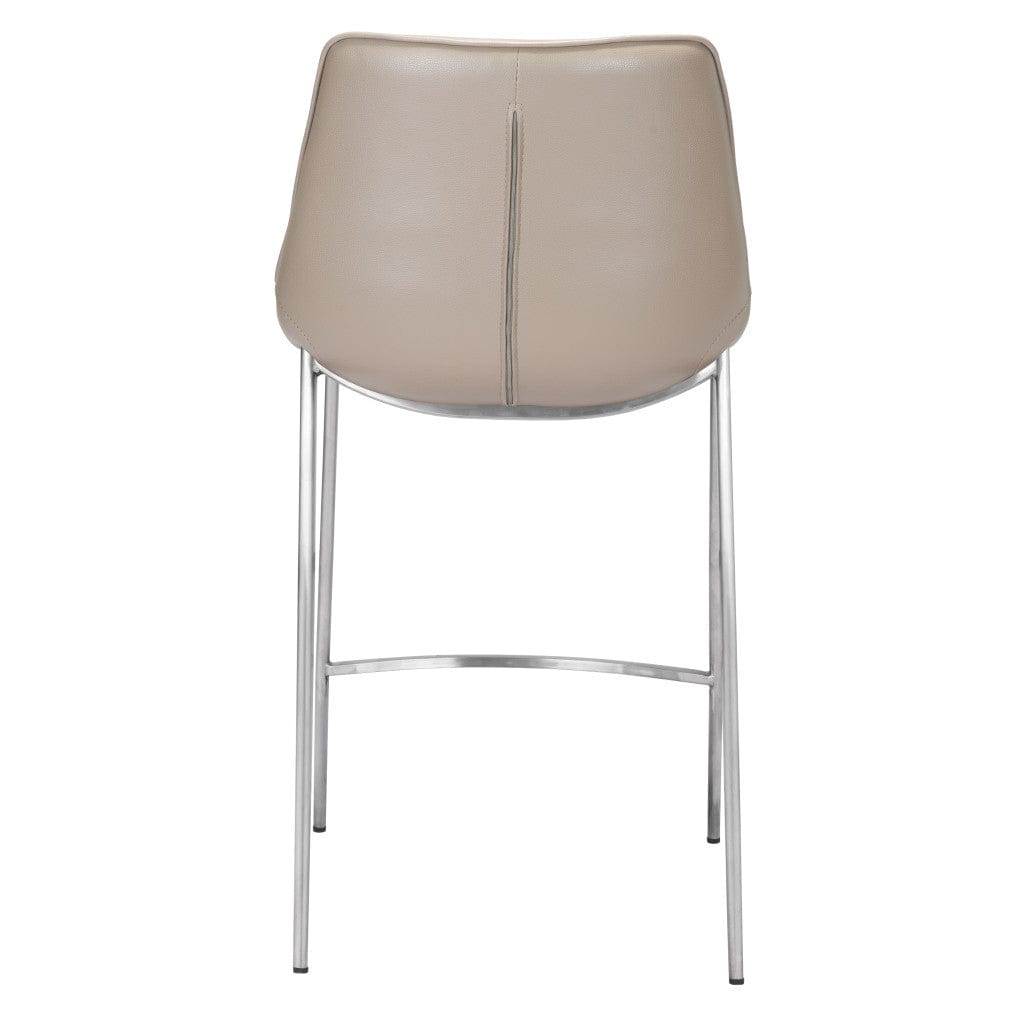 Set of Two 26" Gray And Silver Steel Low Back Counter Height Bar Chairs - Homeroots - Flyclothing LLC