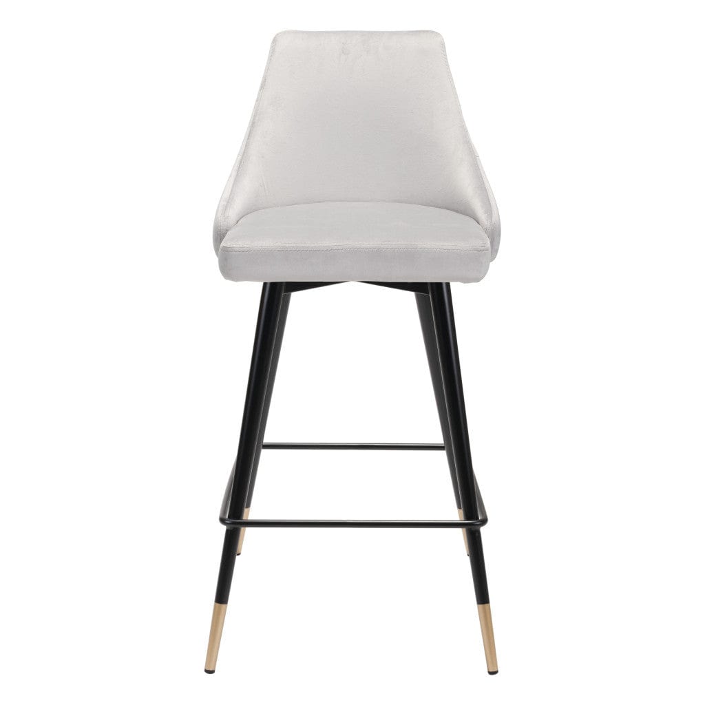 26" Gray And Black Steel Low Back Counter Height Bar Chair - Homeroots