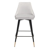 26" Gray And Black Steel Low Back Counter Height Bar Chair - Homeroots