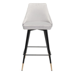 26" Gray And Black Steel Low Back Counter Height Bar Chair - Homeroots